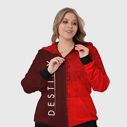 Женский 3D-костюм ДЕСТИНИ 2 в красных тонах и паттерном на фоне, цвет: 3D-черный — фото 2