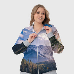 Женский 3D-костюм Горы Лес Солнце, цвет: 3D-меланж — фото 2