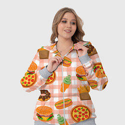 Женский 3D-костюм PIZZA DONUT BURGER FRIES ICE CREAM pattern, цвет: 3D-меланж — фото 2