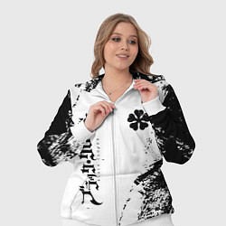 Женский 3D-костюм Black clover чёрный клевер вертикальная надпись, цвет: 3D-белый — фото 2