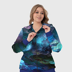 Женский 3D-костюм Неоновые облака neon clouds, цвет: 3D-синий — фото 2