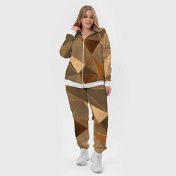 Женский 3D-костюм Золотые 3D треугольники, цвет: 3D-белый — фото 2