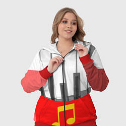 Женский 3D-костюм Клавиши фортепиано как картошка фри, цвет: 3D-красный — фото 2