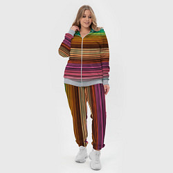 Женский 3D-костюм Multicolored thin stripes Разноцветные полосы, цвет: 3D-меланж — фото 2