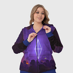 Женский 3D-костюм Неоновое помещение с людьми - Фиолетовый, цвет: 3D-синий — фото 2