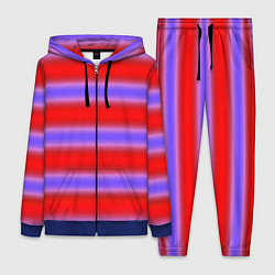 Женский 3D-костюм Striped pattern мягкие размытые полосы красные фио, цвет: 3D-синий