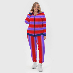 Женский 3D-костюм Striped pattern мягкие размытые полосы красные фио, цвет: 3D-синий — фото 2