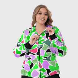 Женский 3D-костюм Abstract pattern green pink spots, цвет: 3D-черный — фото 2