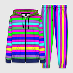 Женский костюм Multicolored neon bright stripes