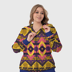 Женский 3D-костюм Африканский узор орнамент из шерсти Africa Wool Pa, цвет: 3D-синий — фото 2