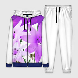 Женский 3D-костюм Flowers purple light, цвет: 3D-синий