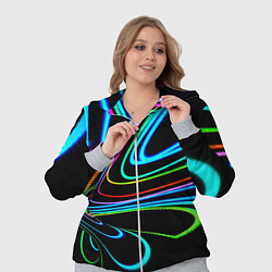 Женский 3D-костюм Неоновый многоцветный узор - Светло-синий, цвет: 3D-меланж — фото 2