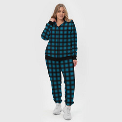 Женский 3D-костюм Black and blue plaid, цвет: 3D-черный — фото 2