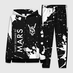 Женский 3D-костюм Thirty Seconds to Mars и рок символ на темном фоне, цвет: 3D-черный