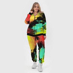 Женский 3D-костюм Яркий красочный гранж, цвет: 3D-черный — фото 2