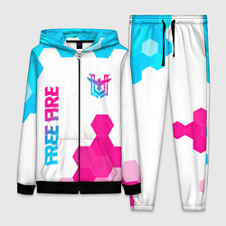 Женский 3D-костюм Free Fire neon gradient style: символ и надпись ве, цвет: 3D-черный