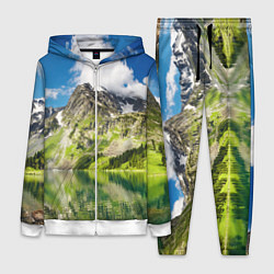 Женский 3D-костюм Живописное горное озеро, цвет: 3D-белый