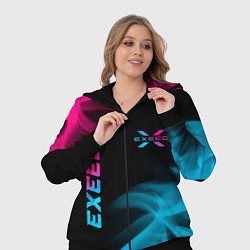 Женский 3D-костюм Exeed - neon gradient: символ и надпись вертикальн, цвет: 3D-черный — фото 2