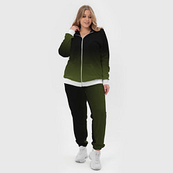 Женский 3D-костюм Черный и хвойный зеленый градиент, цвет: 3D-белый — фото 2