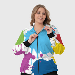 Женский 3D-костюм Цветные кляксы на белом фоне, цвет: 3D-черный — фото 2