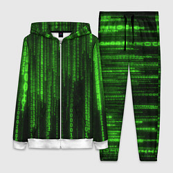 Женский 3D-костюм Двоичный код зеленый, цвет: 3D-белый