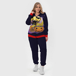 Женский 3D-костюм Чёрный котёнок и тыквы, цвет: 3D-красный — фото 2