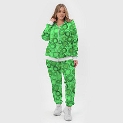 Женский 3D-костюм Ярко-зеленый неоновый абстрактный узор, цвет: 3D-белый — фото 2