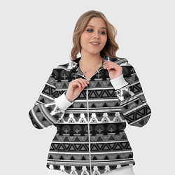 Женский 3D-костюм Черно-белый скандинавский орнамент, цвет: 3D-белый — фото 2