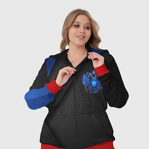 Женский костюм Черно-синий герб России / 3D-Красный – фото 3