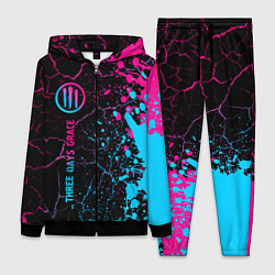 Женский 3D-костюм Three Days Grace - neon gradient: по-вертикали, цвет: 3D-черный