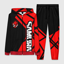 Женский 3D-костюм Cyberpunk 2077 - Надпись Samurai, цвет: 3D-красный