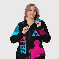 Женский 3D-костюм Zelda - neon gradient: надпись, символ, цвет: 3D-черный — фото 2