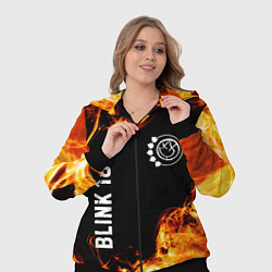 Женский 3D-костюм Blink 182 и пылающий огонь, цвет: 3D-черный — фото 2