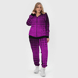 Женский 3D-костюм Абстрактный мозаичный черно - пурпурный узор, цвет: 3D-черный — фото 2