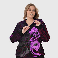 Женский 3D-костюм Неоновый дракон purple dragon, цвет: 3D-черный — фото 2