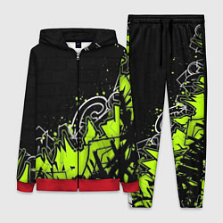 Женский костюм Яркое граффити на черной стене