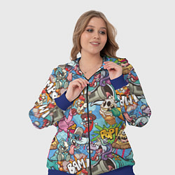 Женский 3D-костюм Сумасшедший поп-арт, цвет: 3D-синий — фото 2