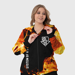 Женский 3D-костюм System of a Down и пылающий огонь, цвет: 3D-черный — фото 2