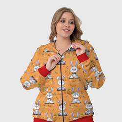 Женский 3D-костюм Паттерн из зайчиков, цвет: 3D-красный — фото 2