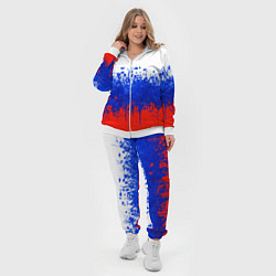 Женский 3D-костюм Флаг России с горизонтальными подтёками, цвет: 3D-белый — фото 2
