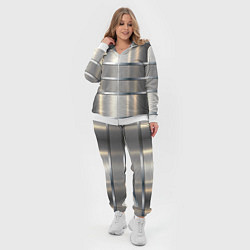 Женский 3D-костюм Металлические полосы - текстура алюминия, цвет: 3D-белый — фото 2