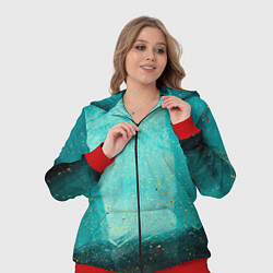 Женский 3D-костюм Сине-зелёный туман и мазки красок, цвет: 3D-красный — фото 2