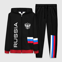 Женский костюм Россия и три линии на черном фоне