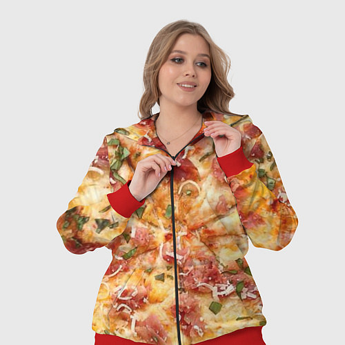 Женский костюм Вкусная пицца / 3D-Красный – фото 3