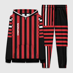 Женский костюм Красно черный полосатый узор Спортклуб