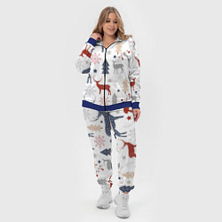 Женский 3D-костюм Олени в новогоднем лесу, цвет: 3D-синий — фото 2