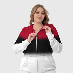 Женский 3D-костюм Размытый полосатый узор черный красный белый, цвет: 3D-белый — фото 2