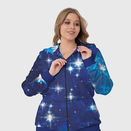 Женский костюм Сияющие и блестящие звезды в ночном небе / 3D-Синий – фото 3