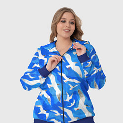 Женский 3D-костюм Летящие чайки в небе, цвет: 3D-синий — фото 2