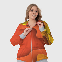 Женский 3D-костюм Оранжево-жёлтый разлом, цвет: 3D-меланж — фото 2